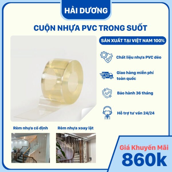 Cuộn nhựa PVC trắng trong