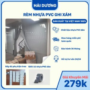 Rèm Nhựa PVC Ghi Xám