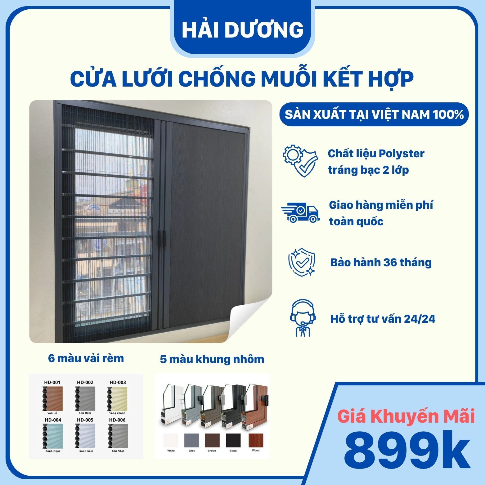 Cửa Lưới Chống Muỗi kết hợp