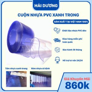 Cuộn nhựa PVC xanh trong