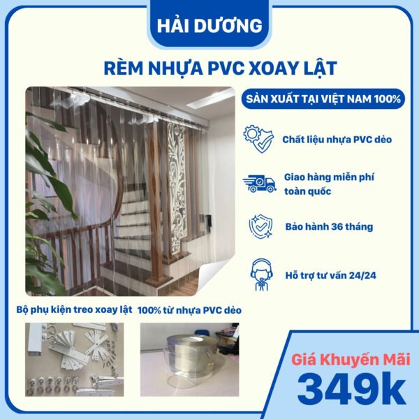 Rèm nhựa PVC xoay lật