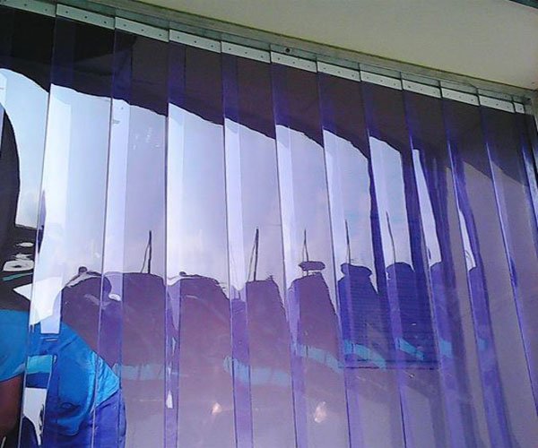 Rèm nhựa PVC xanh trong
