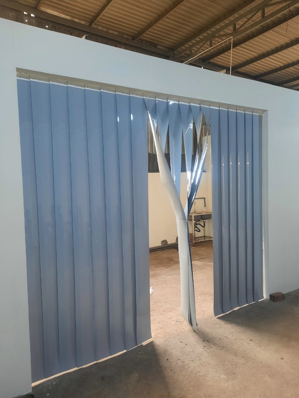 Rèm nhựa PVC ghi xám