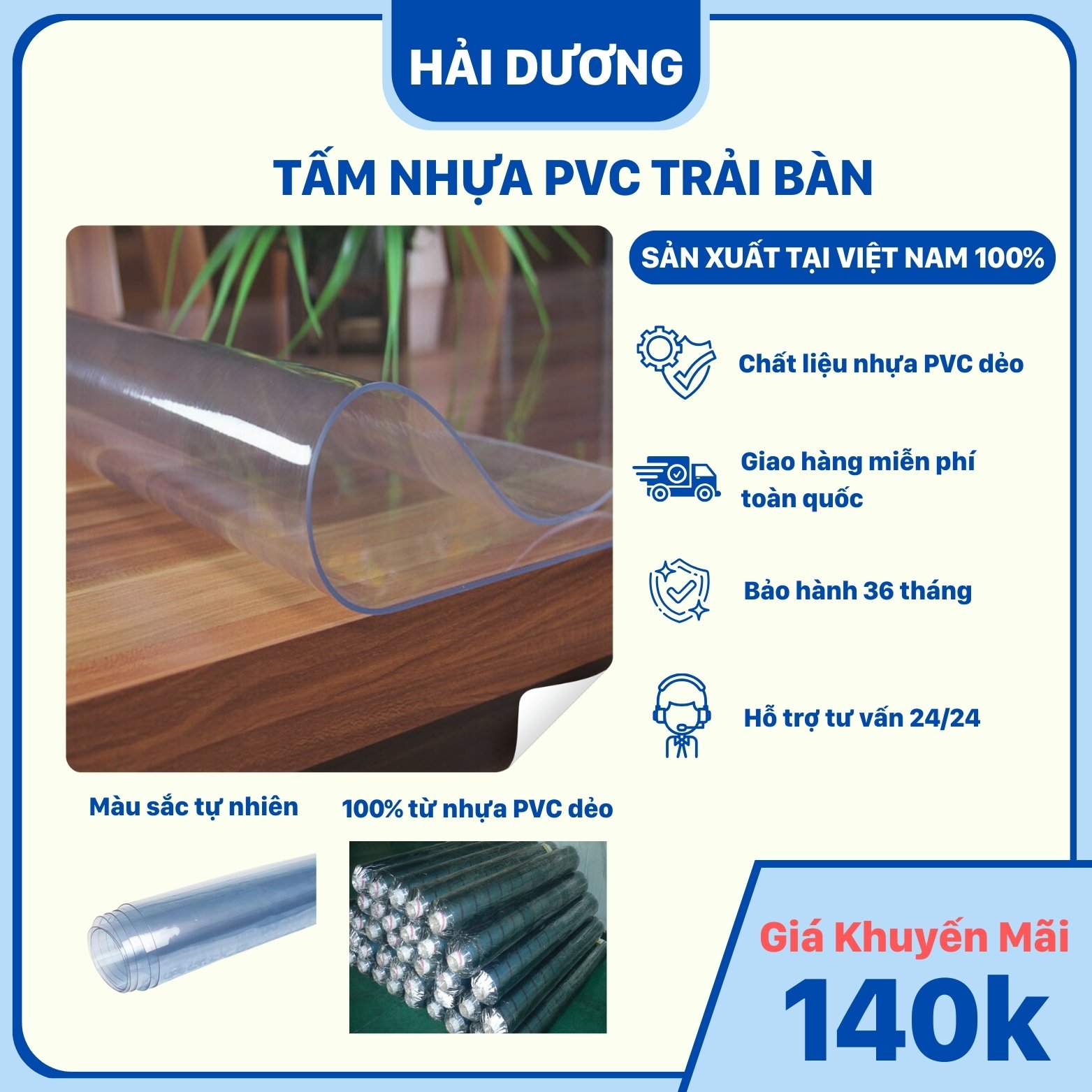 Tấm nhựa PVC trải bàn